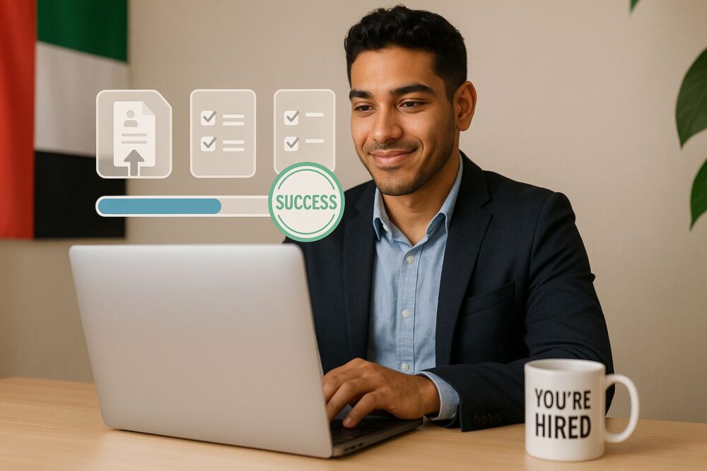 Image Prompt: AI Job Search UAE Complete Guide 2025